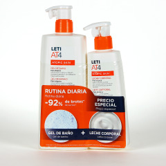 Leti AT4 PACK Gel de Baño 500ml con Leche Corporal 250ml Precio Especial