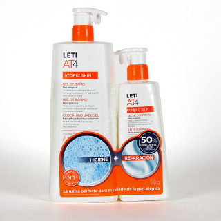 Leti AT4 PACK Gel de Baño 750ml y Leche Corporal 250 ml