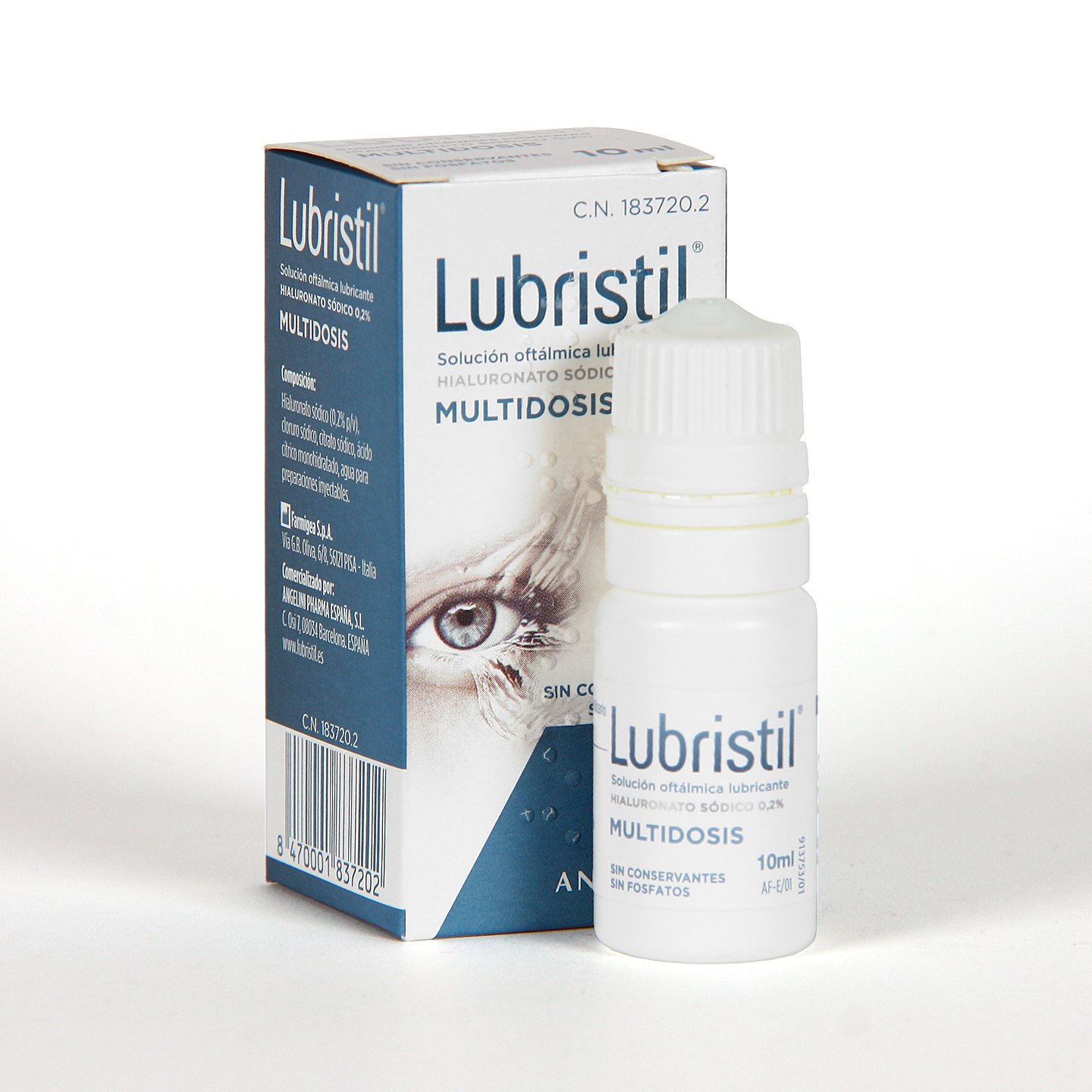 LUBRISTIL Multidosis 10 ml, Lágrima artificial con Ácido Hialurónico, Propiedades lubricantes, hidratantes y protectoras para la superficie  ocular
