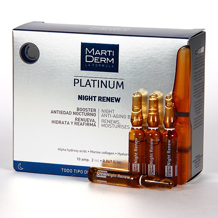 Martiderm Platinum Night Renew 10 ampollas | Farmacia Jiménez