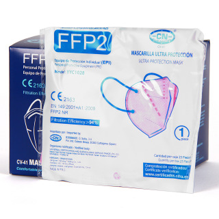 Mascarilla FFP2 Caja 25 Unidades Rosa