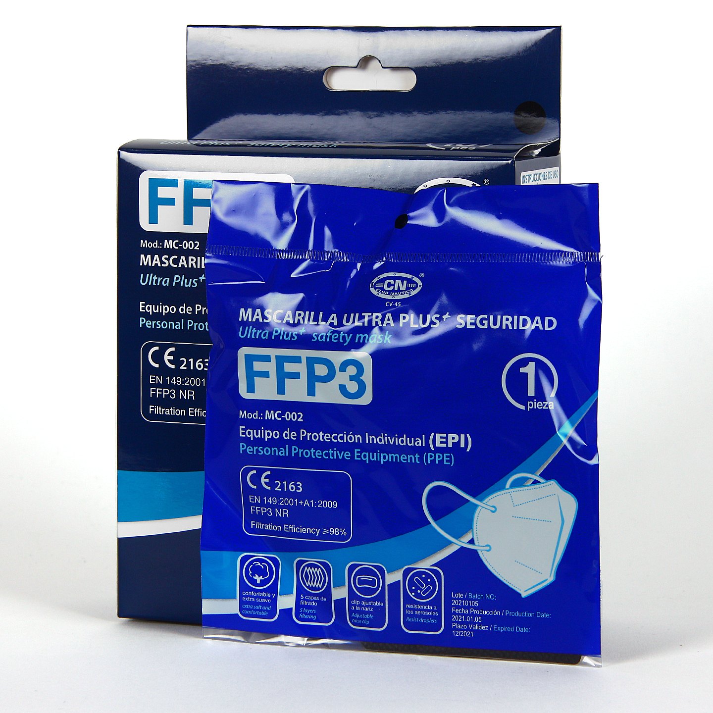 Mascarillas FFP3 con un confortable sellado nasal.