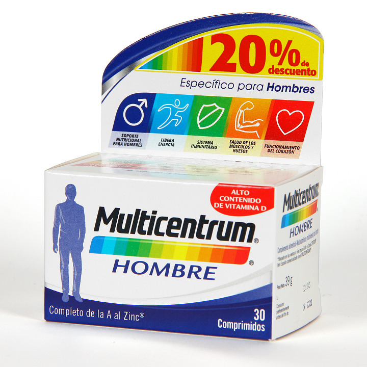 Multicentrum Hombre 30 Comprimidos | Farmacia Jiménez