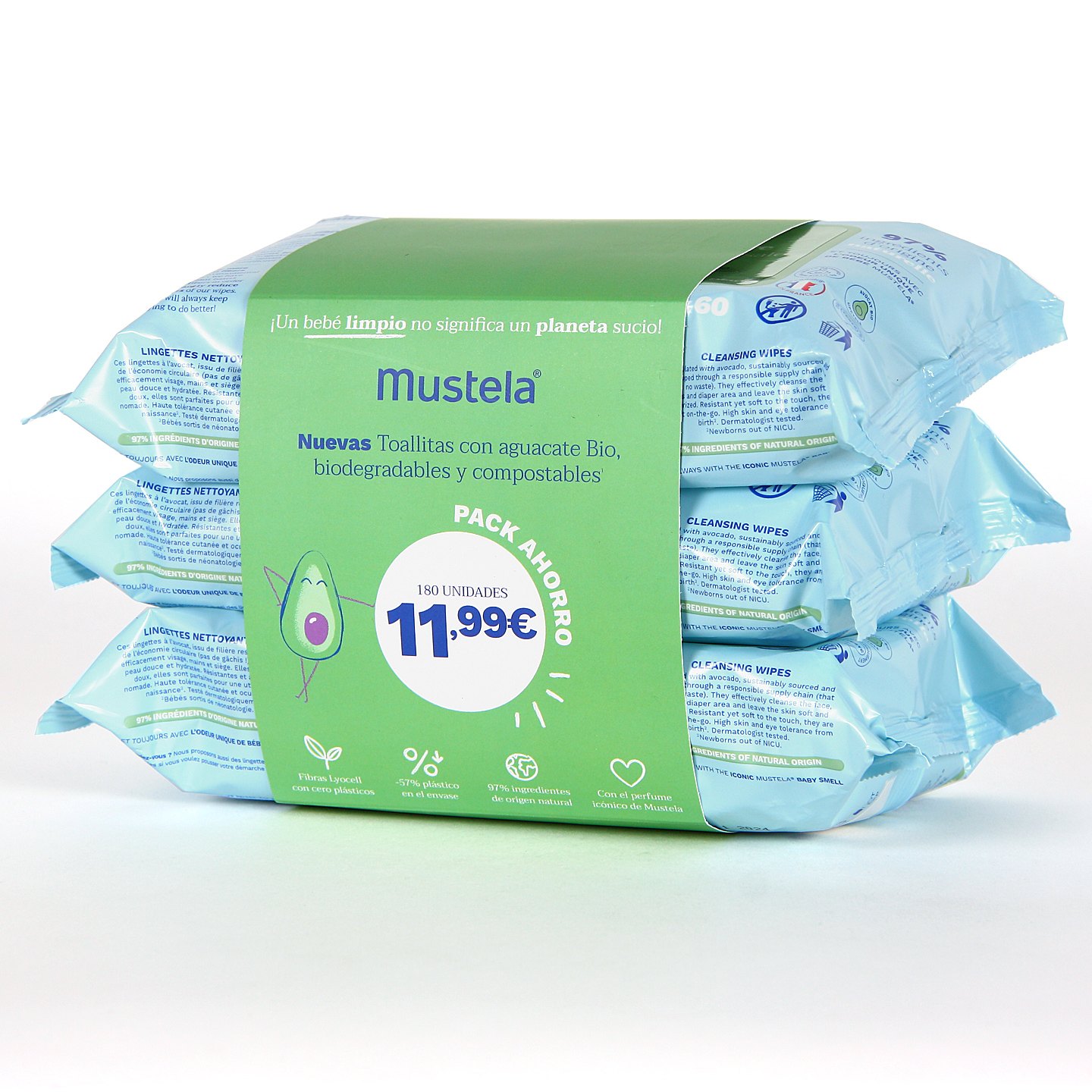 Mustela Toallitas Pack Triplo 70x3