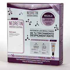 Neoretin Discrom Control Gelcrema SPF 50 40 ml PACK Minitalla Heliocare y  2 discos peeling Neoretin de regalo