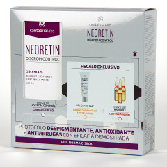 Neoretin Discrom Control Gelcrema SPF 50 40 ml PACK Regalo Minitalla Heliocare 360 Pigment y 3 ampollas Endocare C oil free
