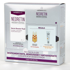Neoretin Discrom Sérum Booster 30 ml PACK Regalo Minitalla Heliocare 360 Pigment y 3 ampollas Endocare C oil free