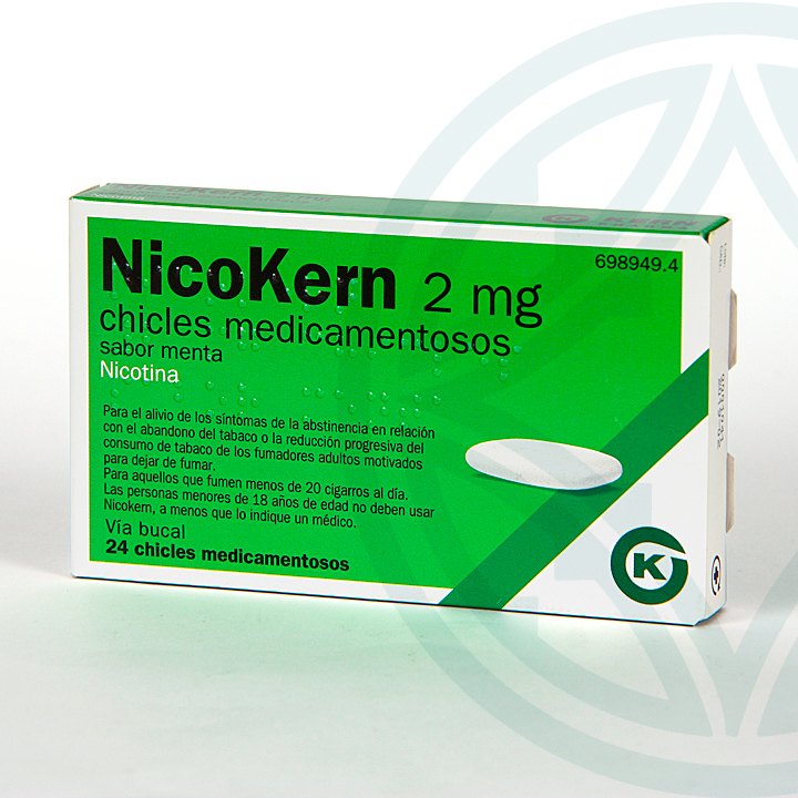 Nicokern 2 mg 24 chicles sabor menta, Nicotina