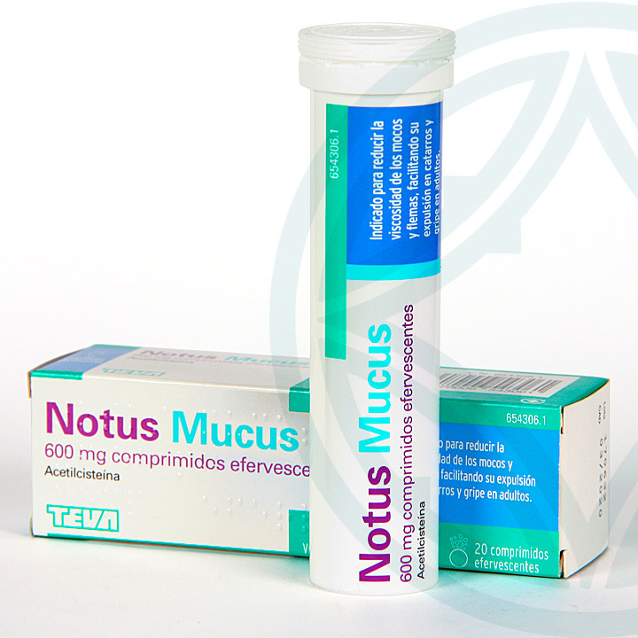 Notus Mucus 600 mg 20 comprimidos efervescentes | Acetilcisteína ...