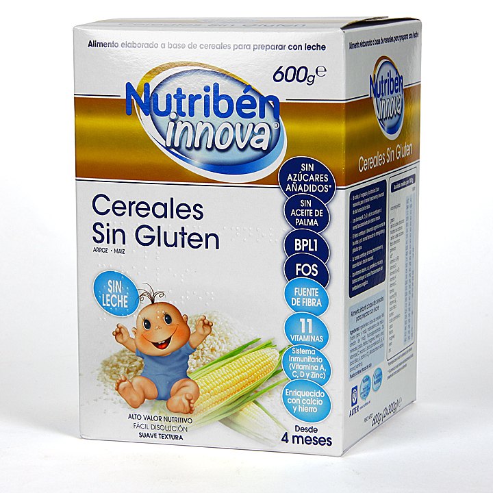 Cereales sin gluten para bebé de 4 meses en adelante