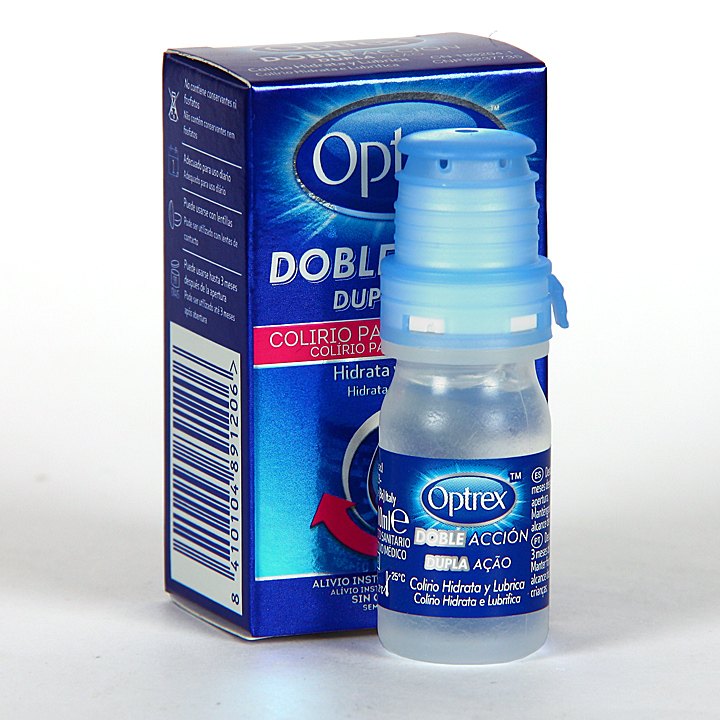 Optrex Colirio Doble Acción para Ojos Secos, Multidosis, Estándar :  : Salud y cuidado personal