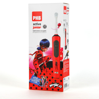 PHB Active Junior Cepillo Eléctrico Recargable Rojo Lady Bug y Cat Noir