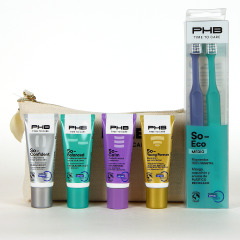 PHB Neceser Viaje con 4 Pastas Dentífricas 15 ml y 2 Cepillos Medios