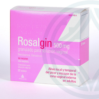 Rosalgin 500 mg granulado para solución vaginal 20 sobres