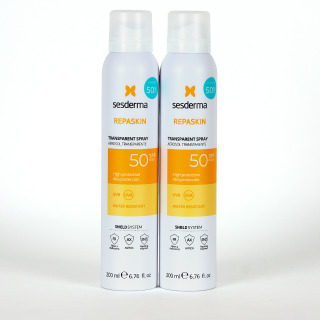 Sesderma PACK Duplo Repaskin Spray Transparente SPF50 200 ml 50% Descuento Segunda Unidad