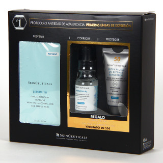 SkinCeuticals Serum 10 30 ml PACK Regalo Hydrating B5 15 ml y Ultra Facial UV Defense SPF50 15 ml