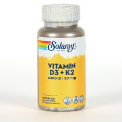 Solaray Vitamina D3 + K2 60 cápsulas