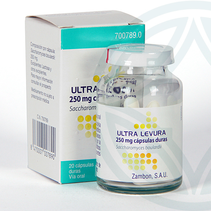 Ultra-Levura 250 mg 20 cápsulas | Saccharomyces boulardii | Farmacia ...