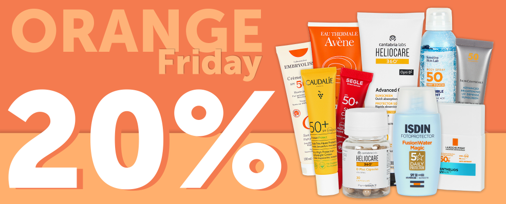 Orange Friday | 20% de descuento en TODA la Protección Solar